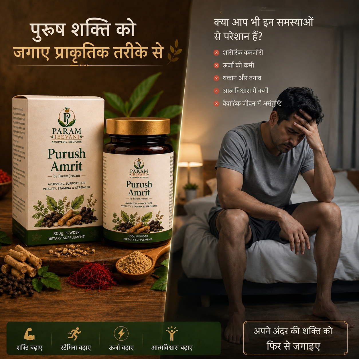 Purush Amrit by Param Jeevani (Powder & Capsule)